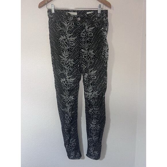 PILCRO AND THE LETTERPRESS Black Funky Corduroy Pants Serif Size 26 Stretchy - Picture 2 of 12